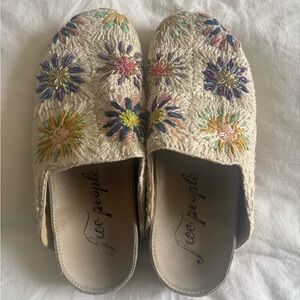 Free People Damon Tea Crochet Beaded Mule Slides
